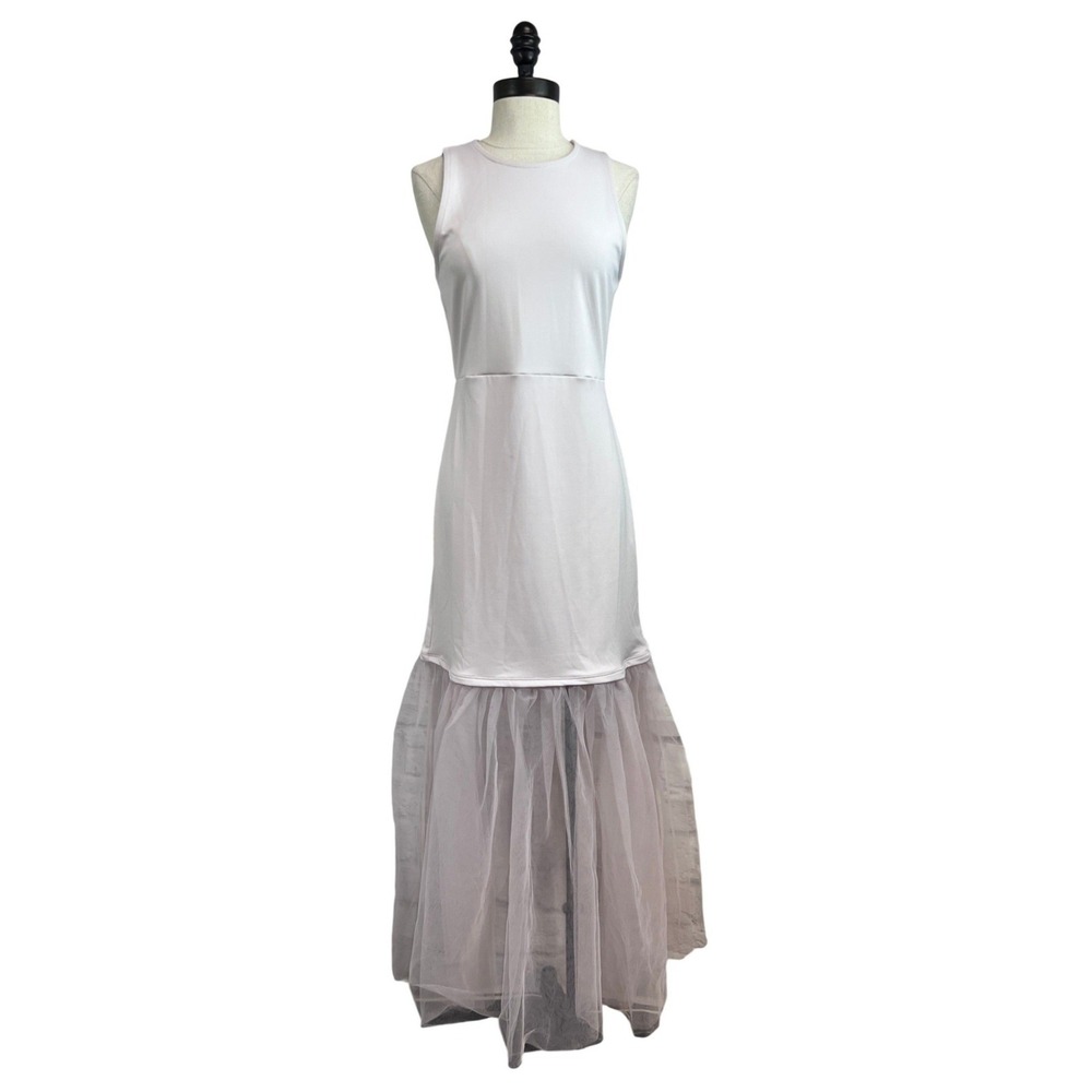 Maeve Anthropologie Maxi Dress Size Small Lavender Grey Excellent Tulle Mermaid